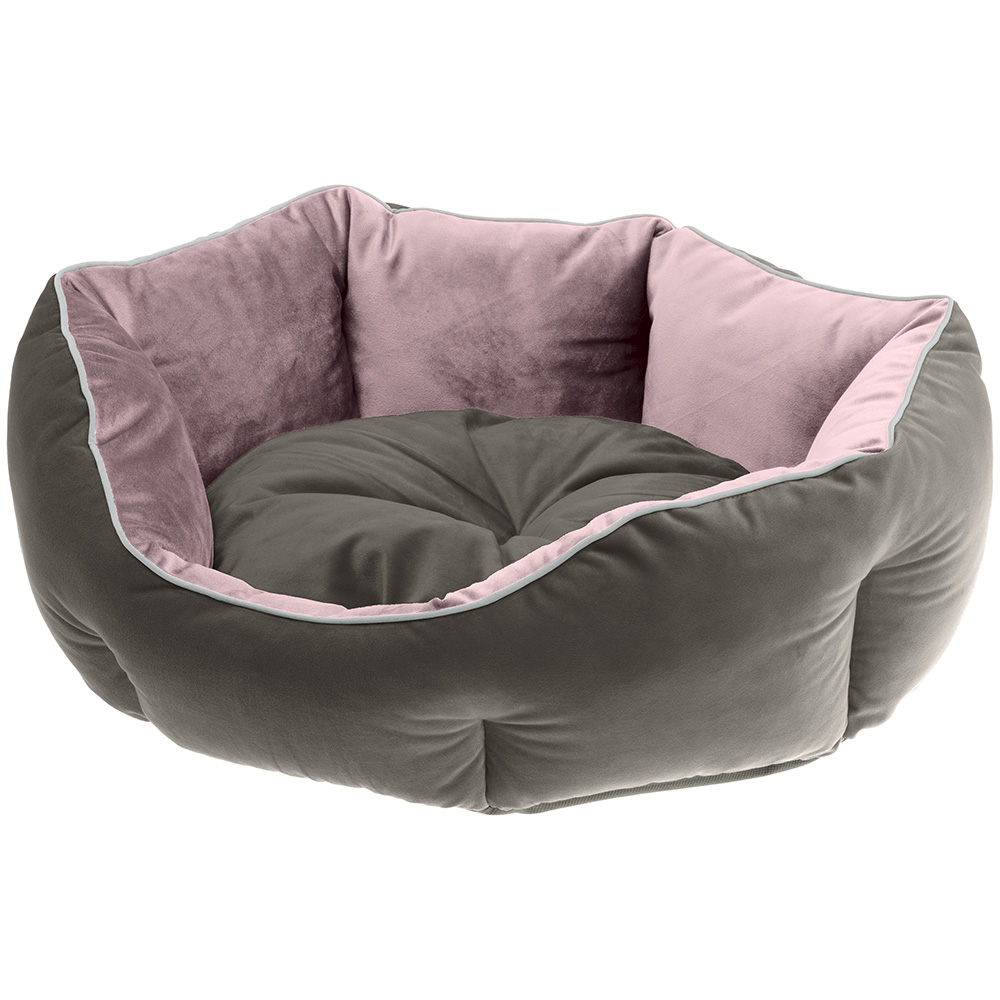 Ferplast divan pour chats et chiens queen 50 con coussin, couchage rembourré pour animaux, double-face, velours doux, lavable,