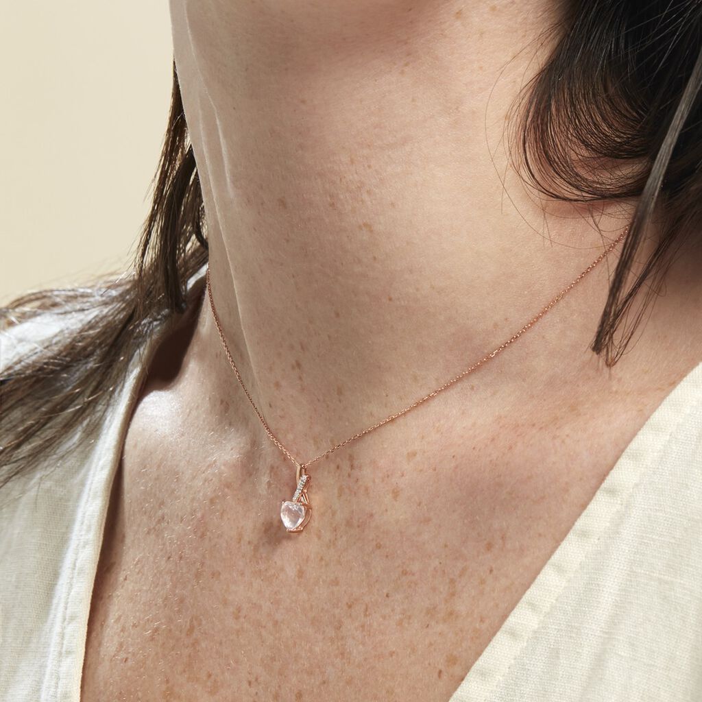 Collier Or Rose Clothilde Quartz