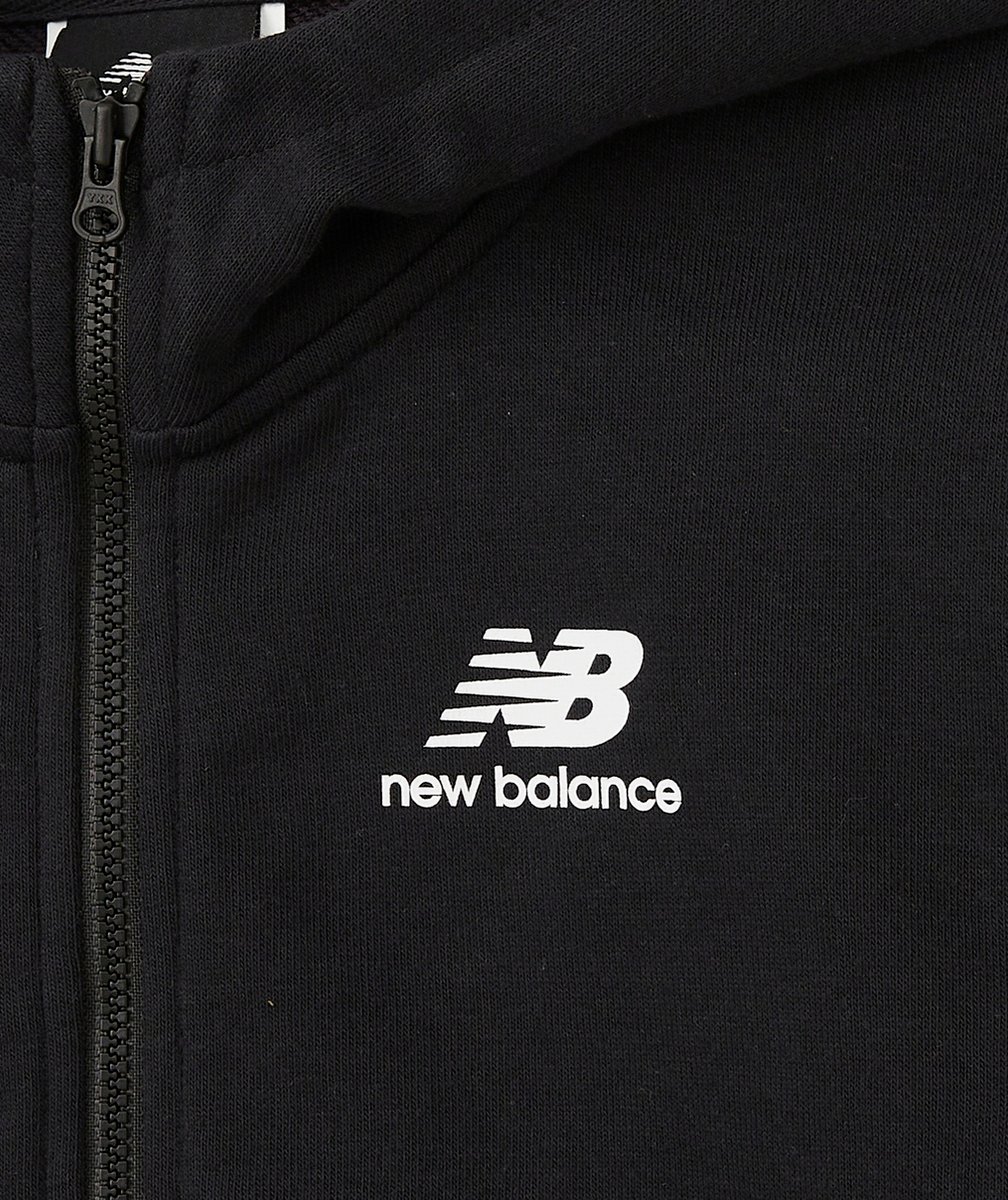 NEW BALANCESWEAT À CAPUCHE ESSENTIALS STACKED GARÇON NOIR AVEC ZIP
