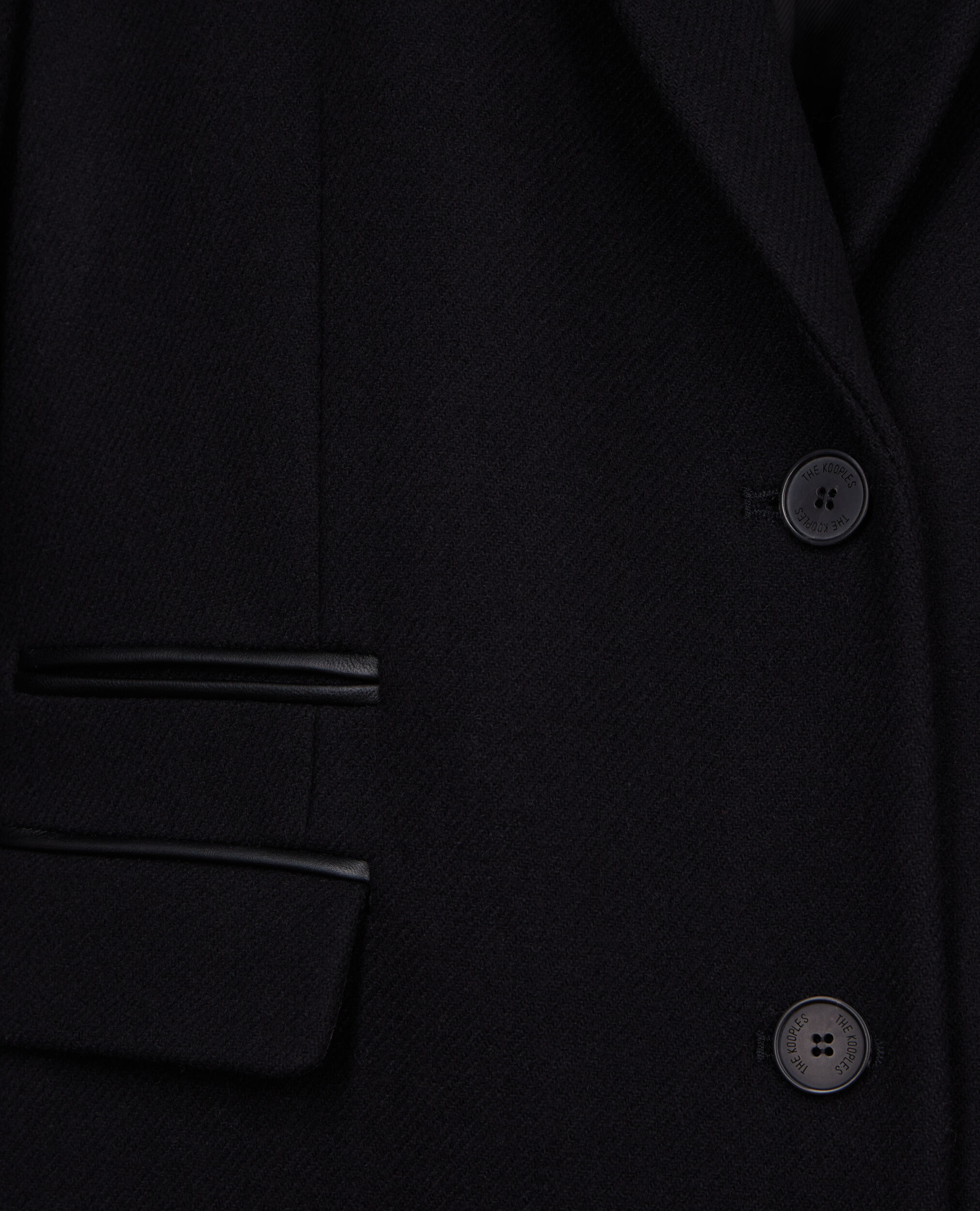 Long black coat in wool blend