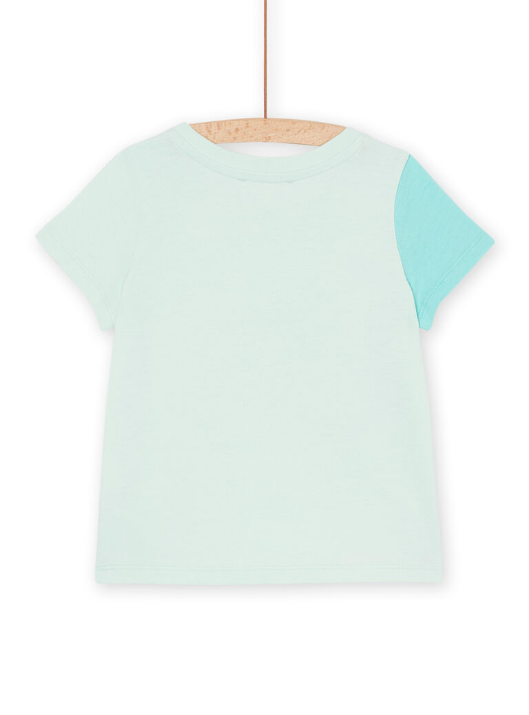 T-shirt vert d'eau à motifs éléphant surfeur et plage