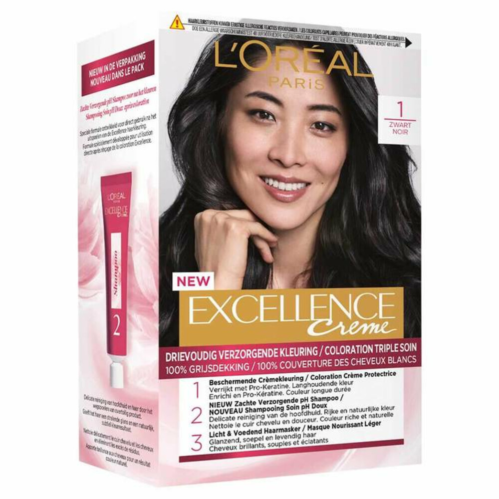 L'Oréal Excellence Crème Permanente Crèmekleuring 1 Zwart
