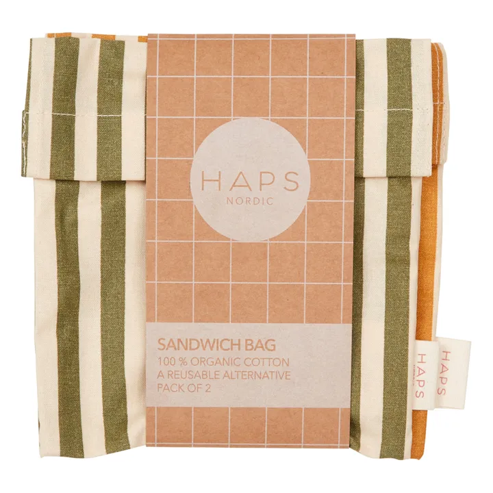 Haps Nordic Sac à sandwich - Pack de 2 | Jaune moutarde