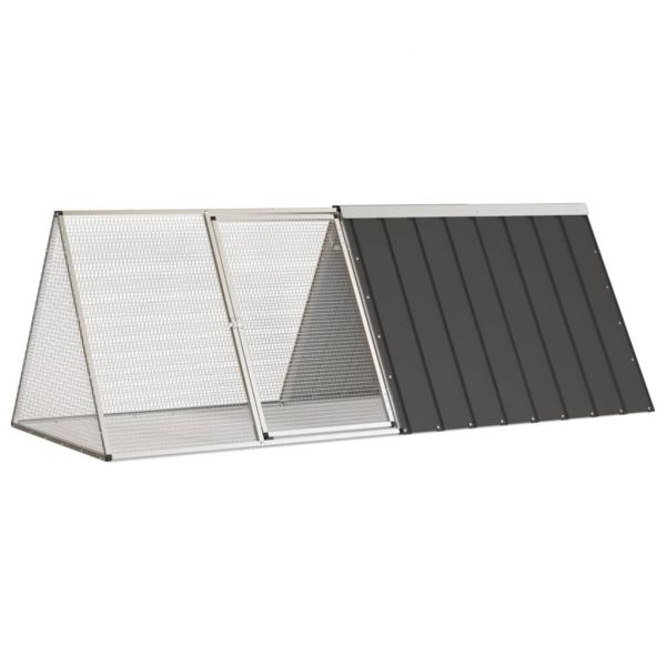Gaiola Coelhos 201,5x80,5x71 cm Aço Galvanizado Antracite - 171536