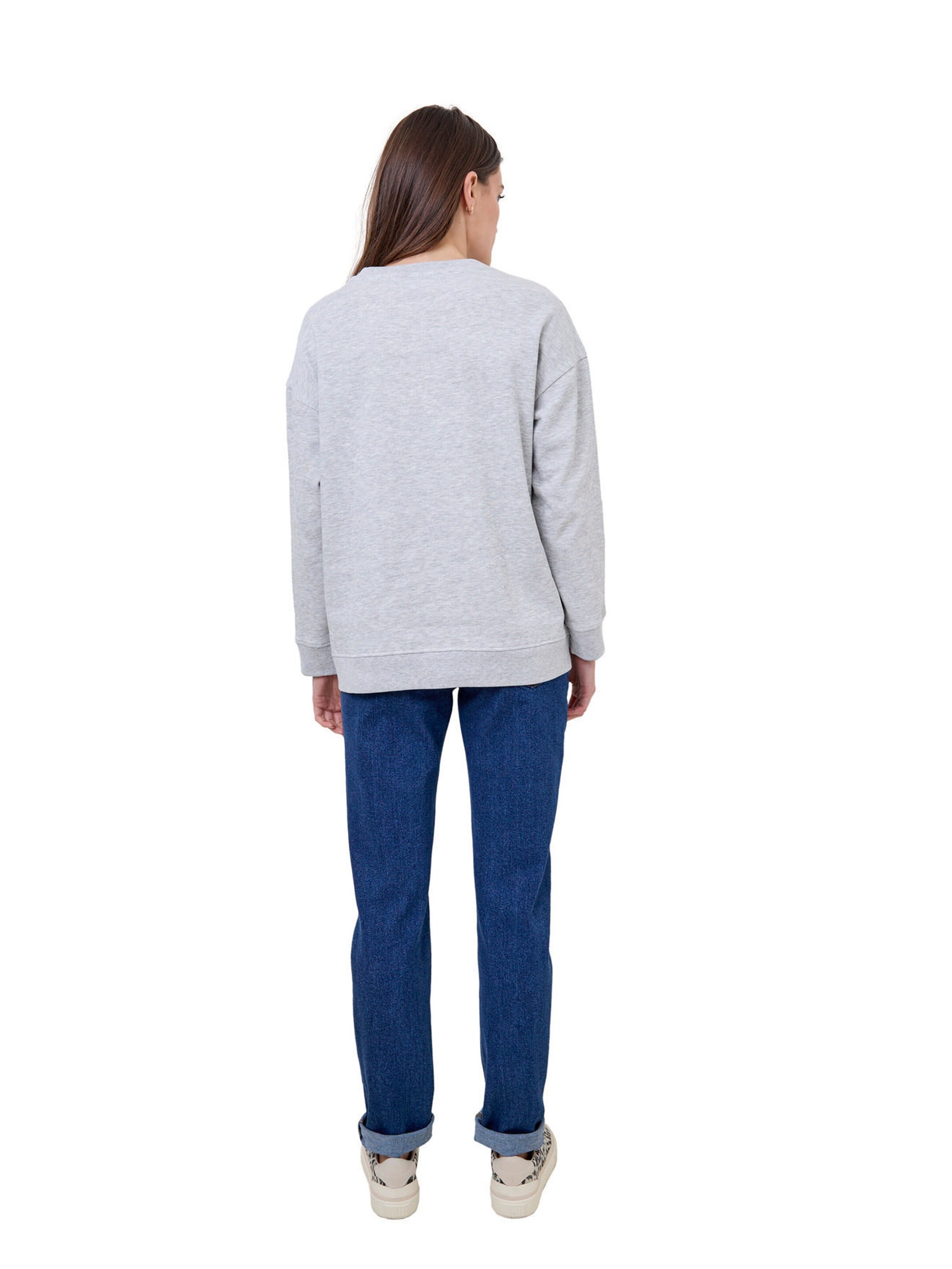 Vertbaudet Sweatshirt mit Message für Schwangerschaft und Stillzeit grau meliert