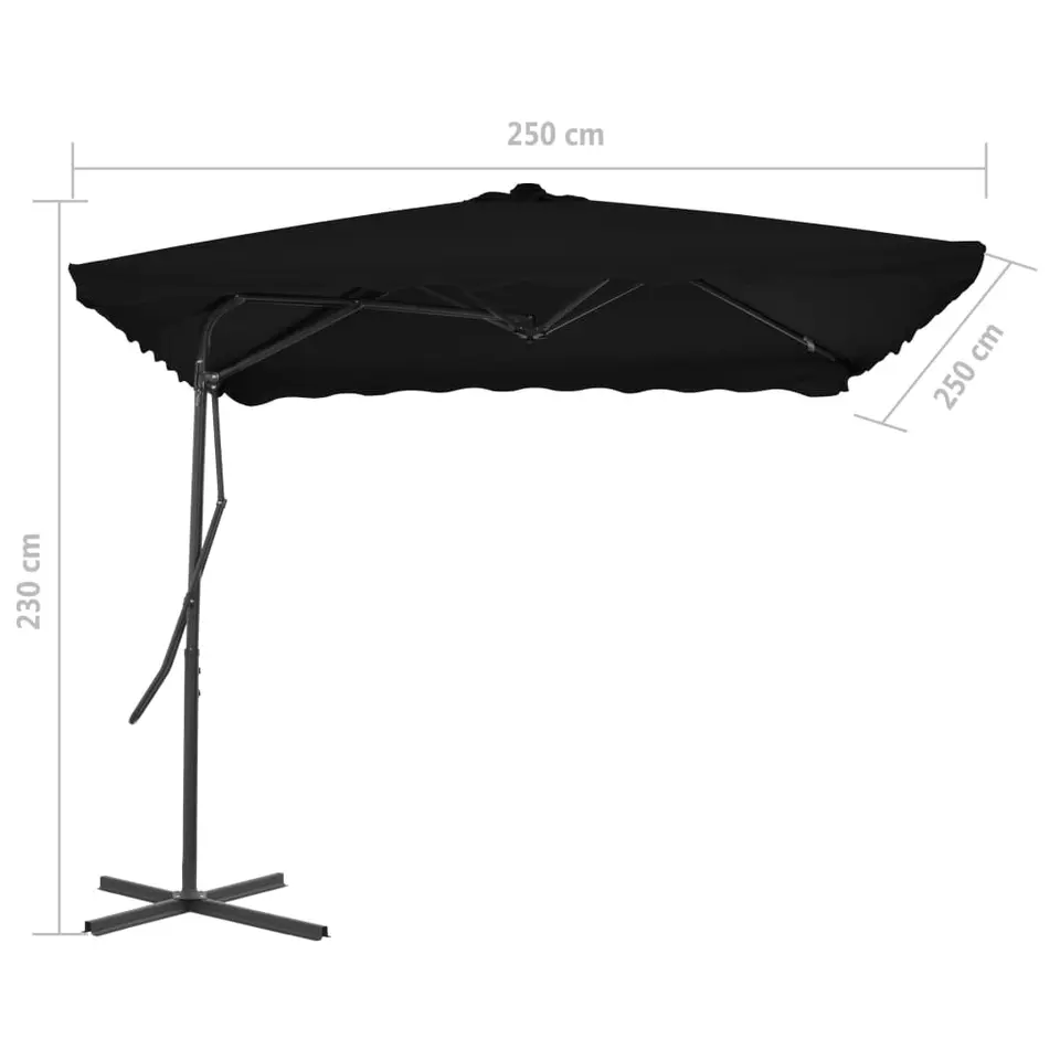 vidaXL - Parasol - Zwart