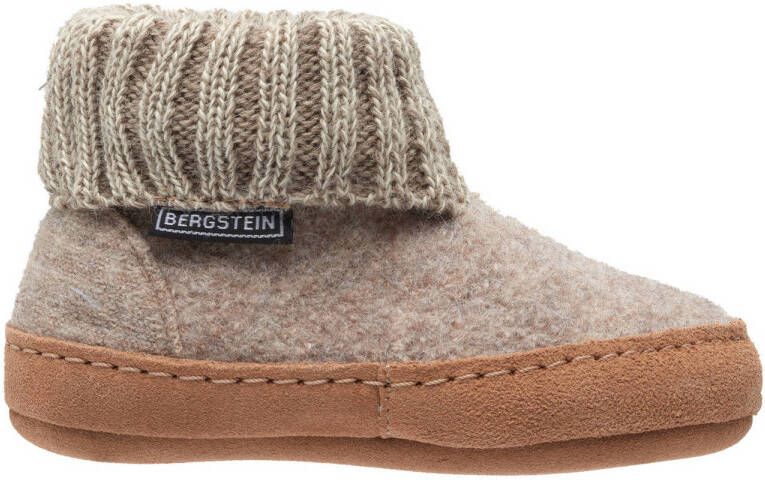 Bergstein Cozy Lux Sloffen Pantoffels voor dames heren en kinderen 100% Zuiver scheerwol Beige