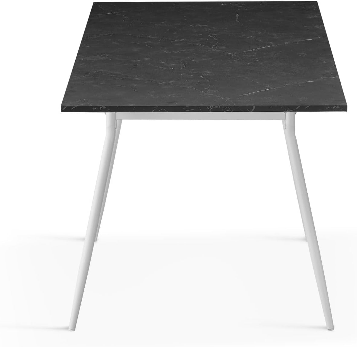 B&D home Esstisch LIO, ausziehbar 120-160 x 80 cm, 4-6 Personen Küchentisch Holztisch mit Metallgestell für Esszimmer, Küche, skandinavisch Design, Marmor Optik, 11219-120-FW-MSCH