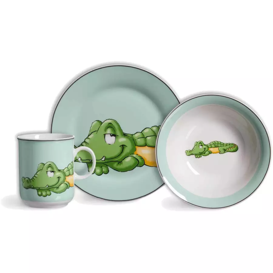 Ritzenhoff & Breker GmbH & Co. KG Kindergeschirr + Tischmatte Happy Zoo 4er Set grün