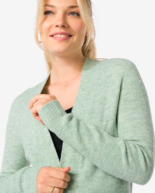 gilet maillé Lana pour femmes vert clair