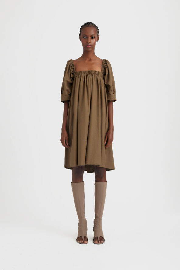 Gestuz LizaGZ linen short dress Stone gray