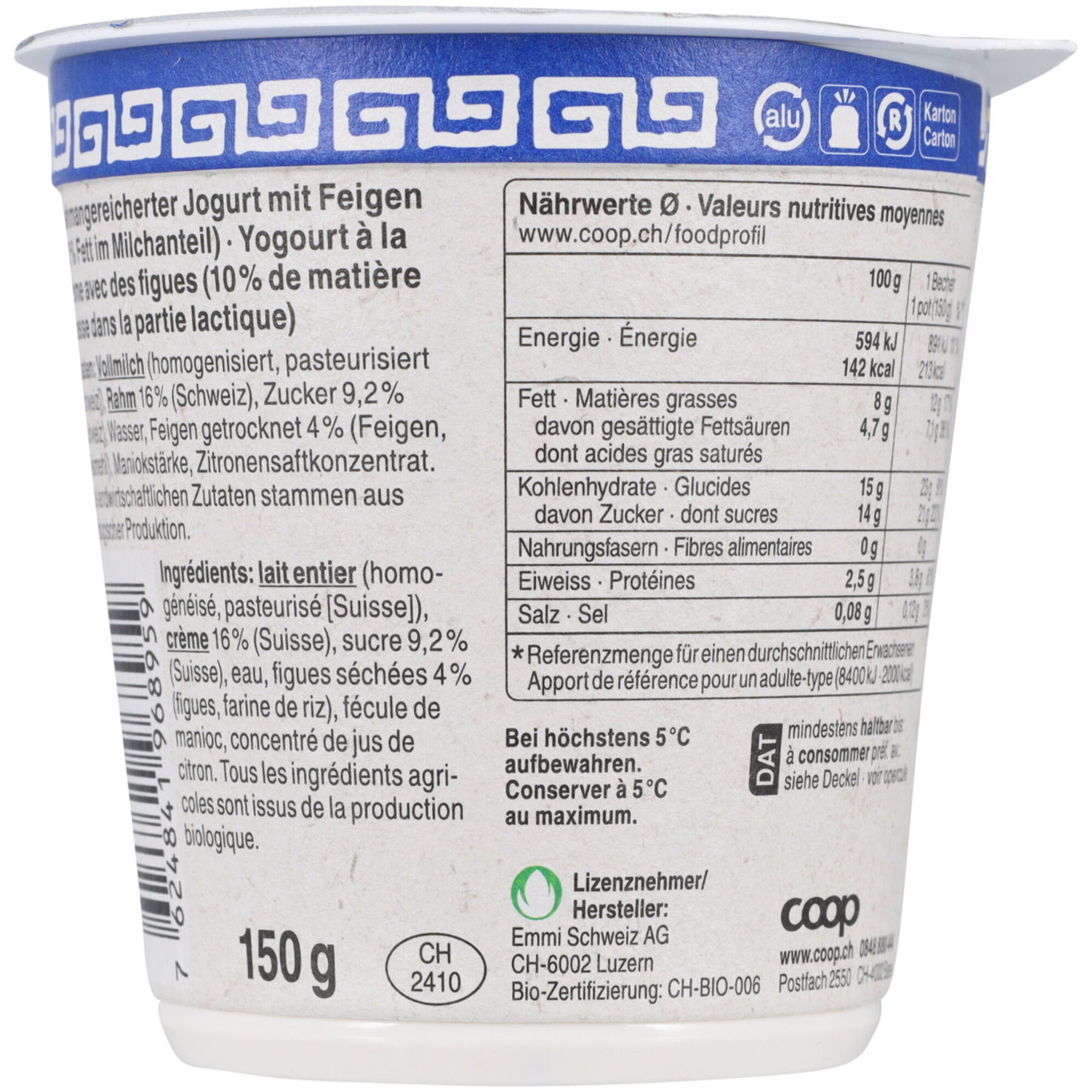 Naturaplan Bio Joghurt à la grecque Feigen 2x150g