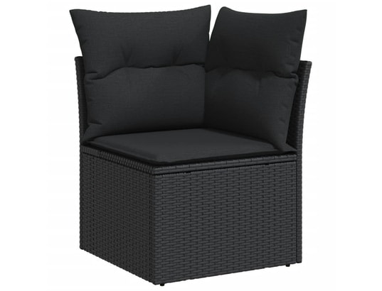 VIDAXL - Salon extérieur Salon de jardin 10 pcs avec coussins noir résine tressée