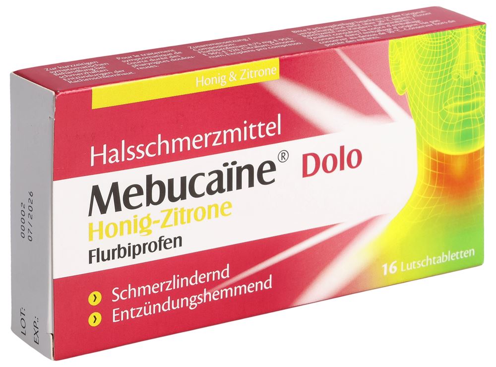 MEBUCAINE Dolo Lutschtabl 8.75 mg Honig Zitrone Blist 16 Stk