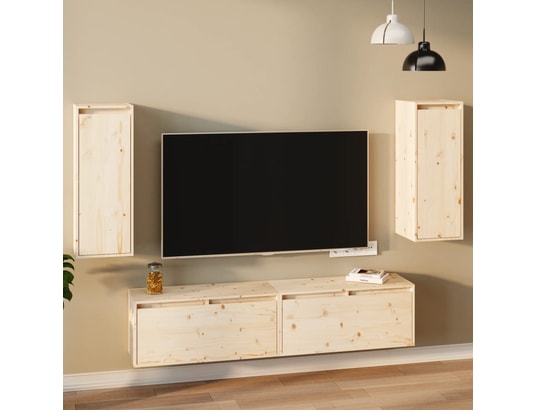 VIDAXL - Etagère Armoires murales 2 pcs 30x30x80 cm bois de pin massif