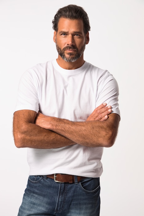 T-Shirt, Basic, Rundhals, gekämmte Baumwolle, bis 8XL
