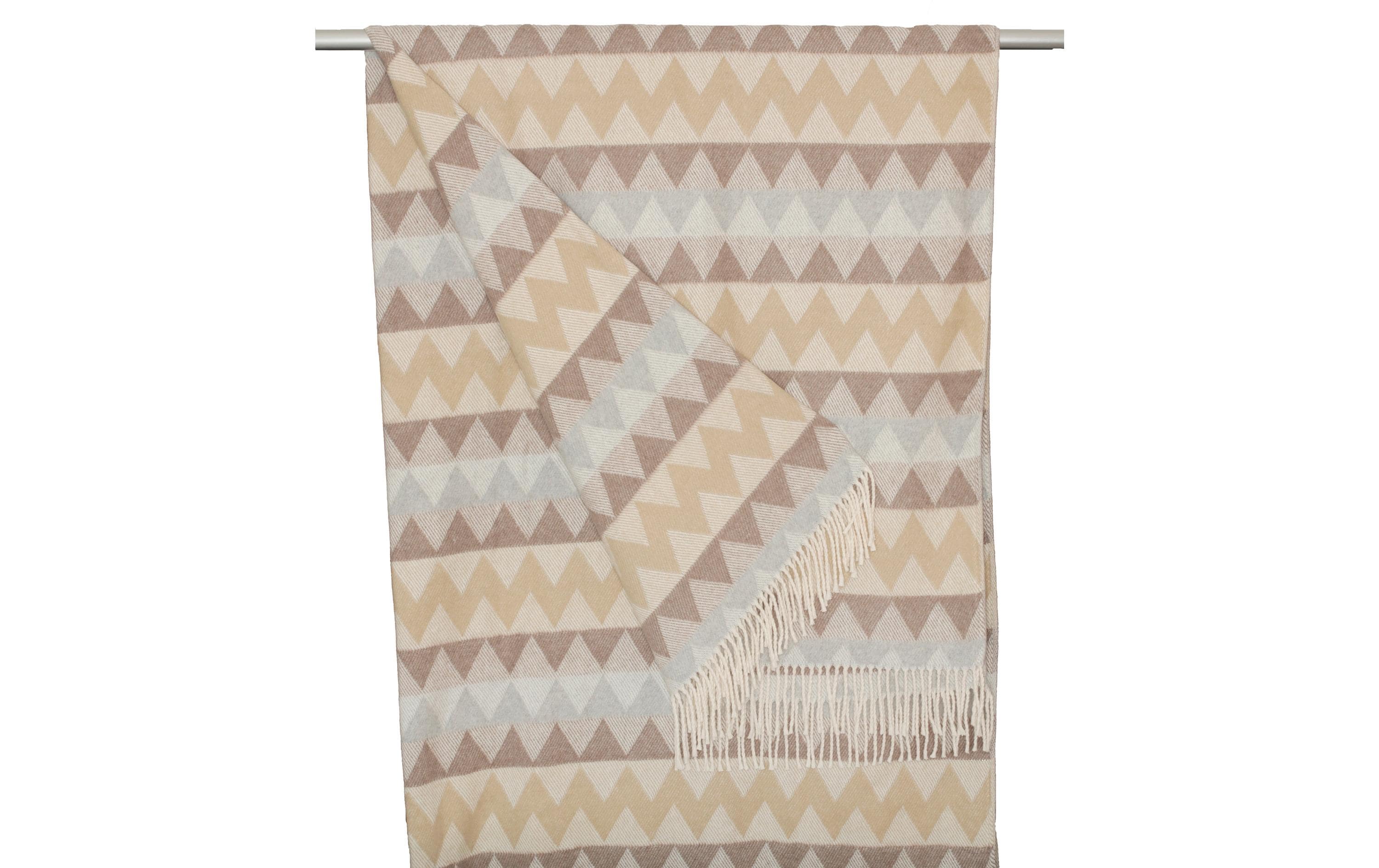 Decke Zickzack 150 x 200 cm, Beige/BlauTagesdecke