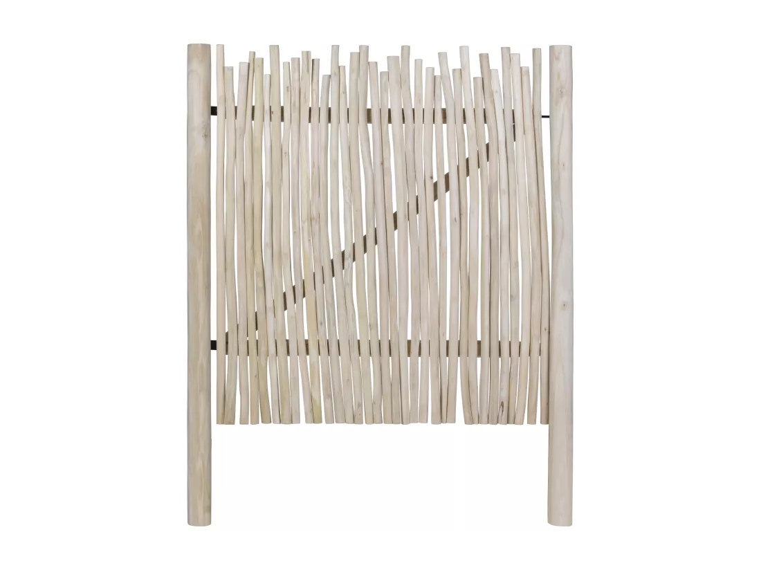 Portillon en bois de teck - L117 x H120 cm colori naturel clair - EDANA