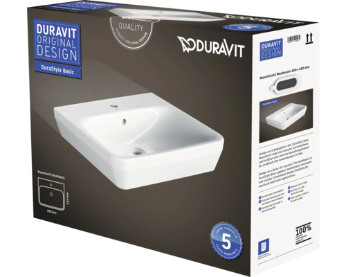 DURAVIT Wastafel DuraStyle Basic 60 x 48 cm wit glanzend 23646000A1