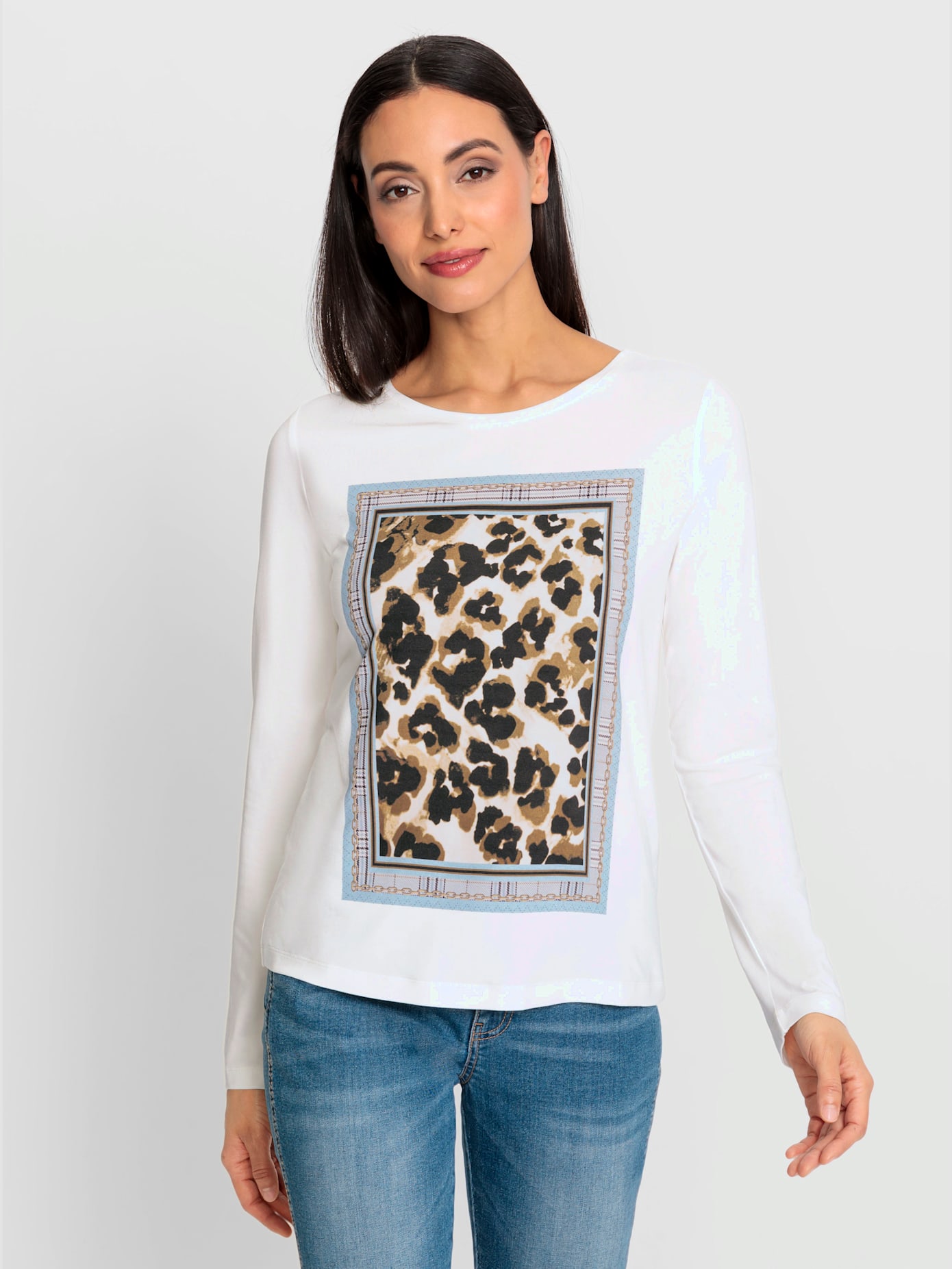 T-shirt imprimé léopard devant