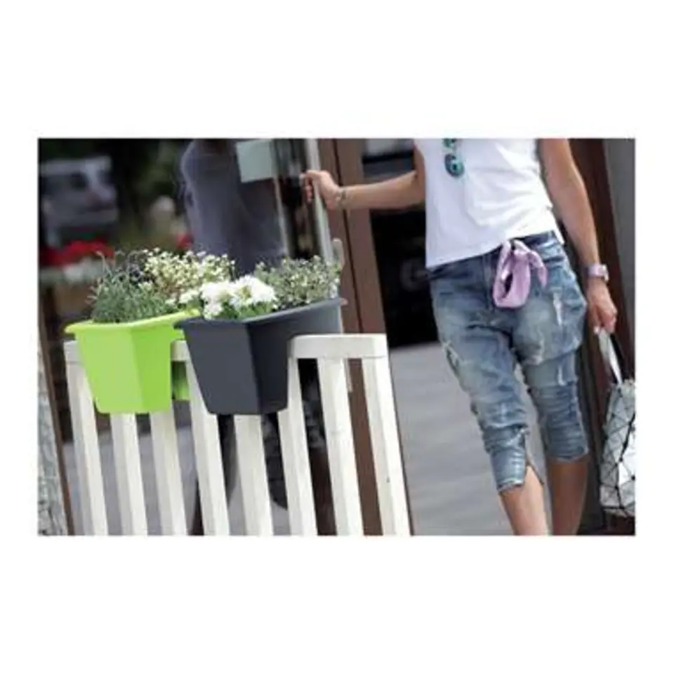 Prosperplats Balkon plantenbak - lichtgrijs - kunststof - 40 cm