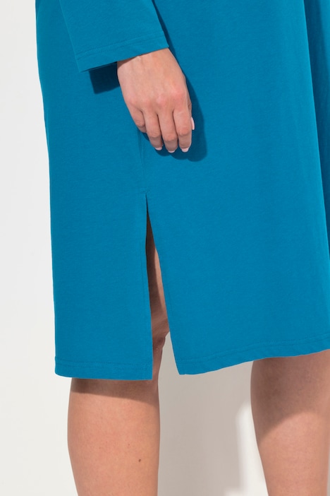 Nachthemd, Kragen, Satindetails, Langarm