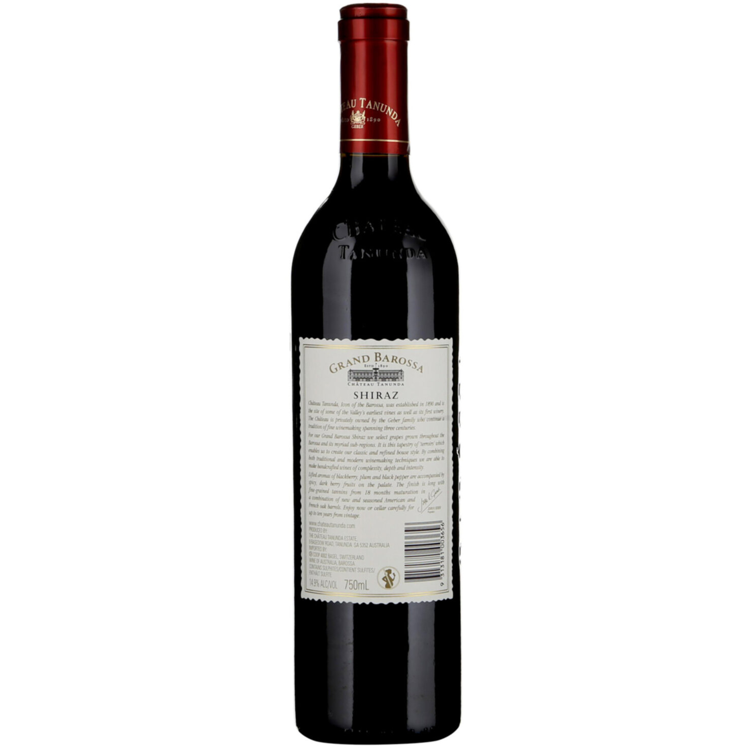 Shiraz Barossa Valley Château Tanunda Grand Barossa -75cl