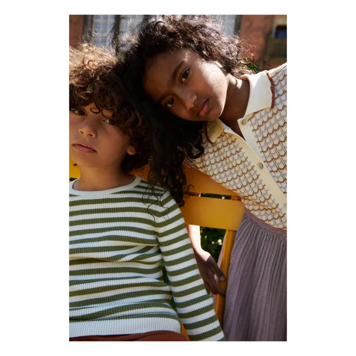 FUB Polo Maille Extra Fine Pointelle Coton Bio | Ecru
