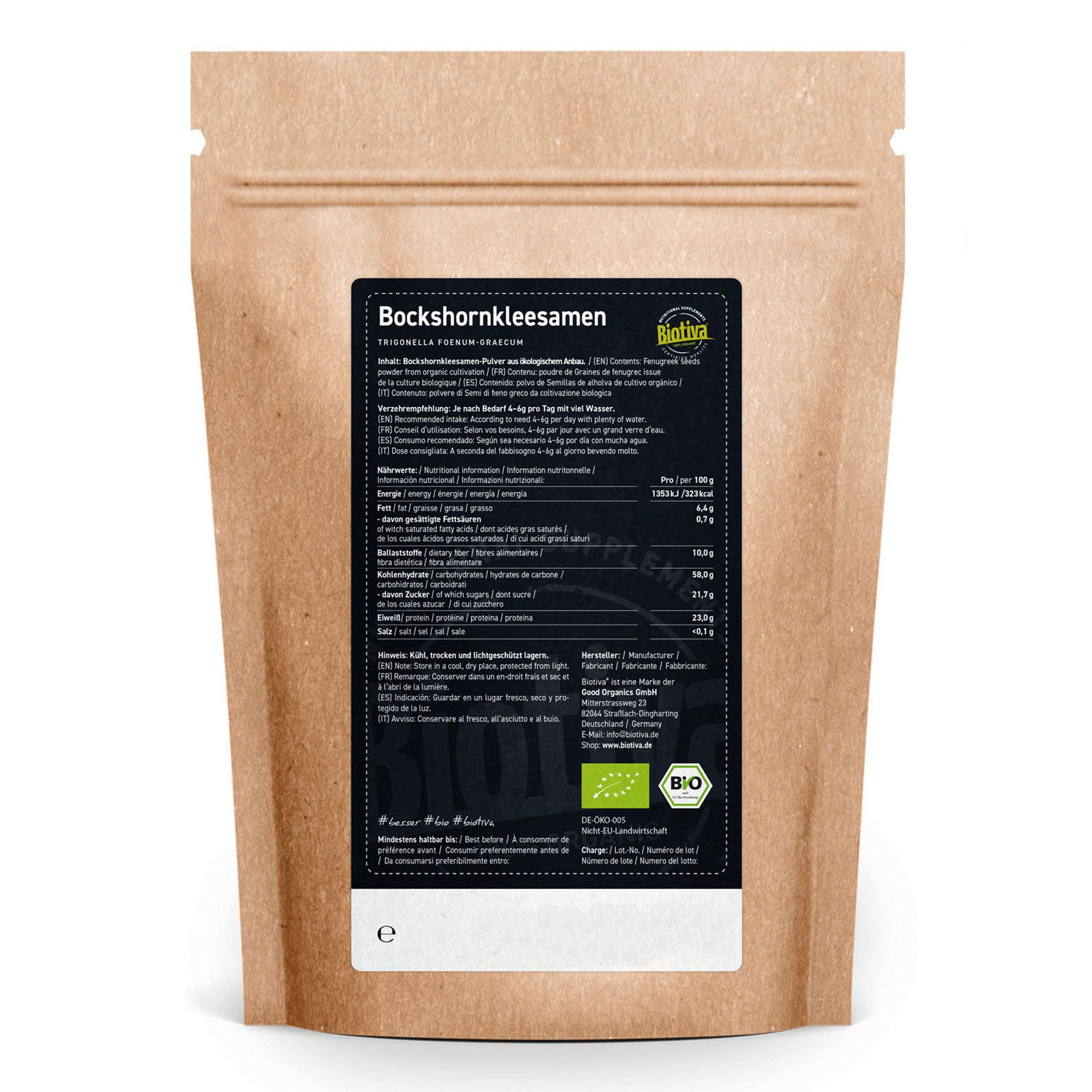 Biotiva Bockshornkleesamen gemahlen Bio