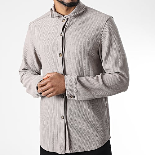 Chemise Manches Longues Beige Taupe