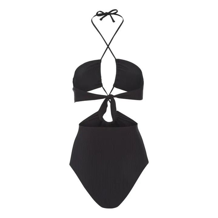 Albertine Maillot 1 Pièce Davina Côtelé | Noir