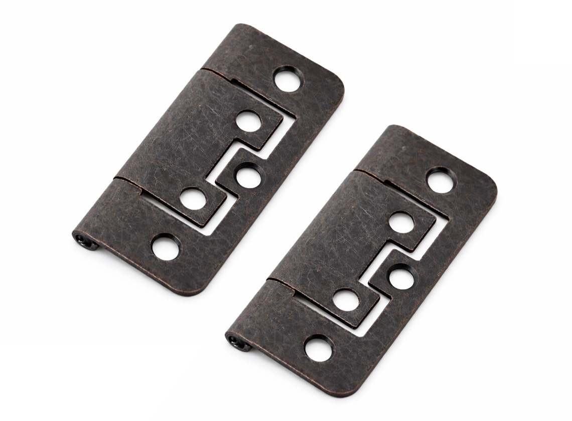 Fjord metalen vlakke scharnieren (2x stuks) - bronze
