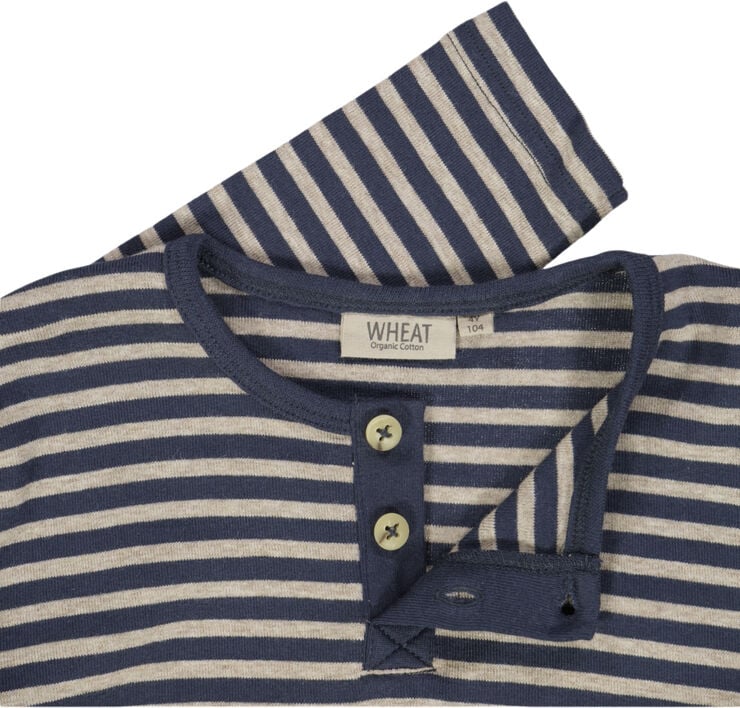 Wheat Langærmet T-shirt Morris Sea storm stripe