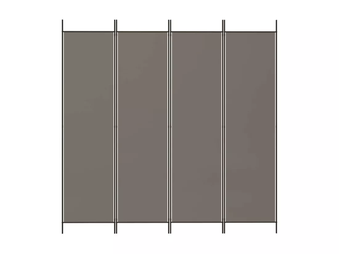 Cloison de séparation 4 panneaux Anthracite 200x200 cm Tissu