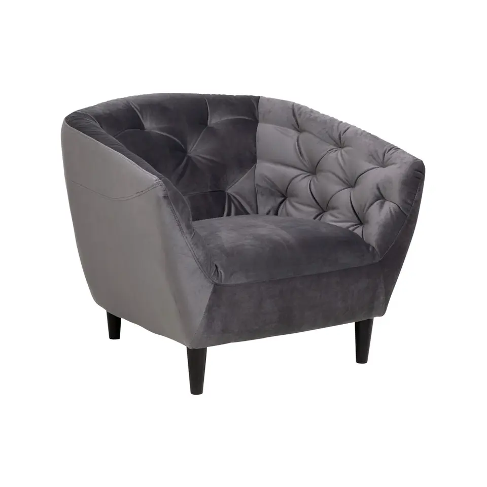 Fauteuil Thyrza - fluweel - donkergrijs