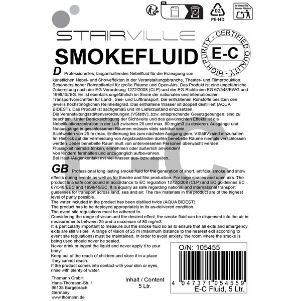 Stairville E-C Nebelfluid 5l