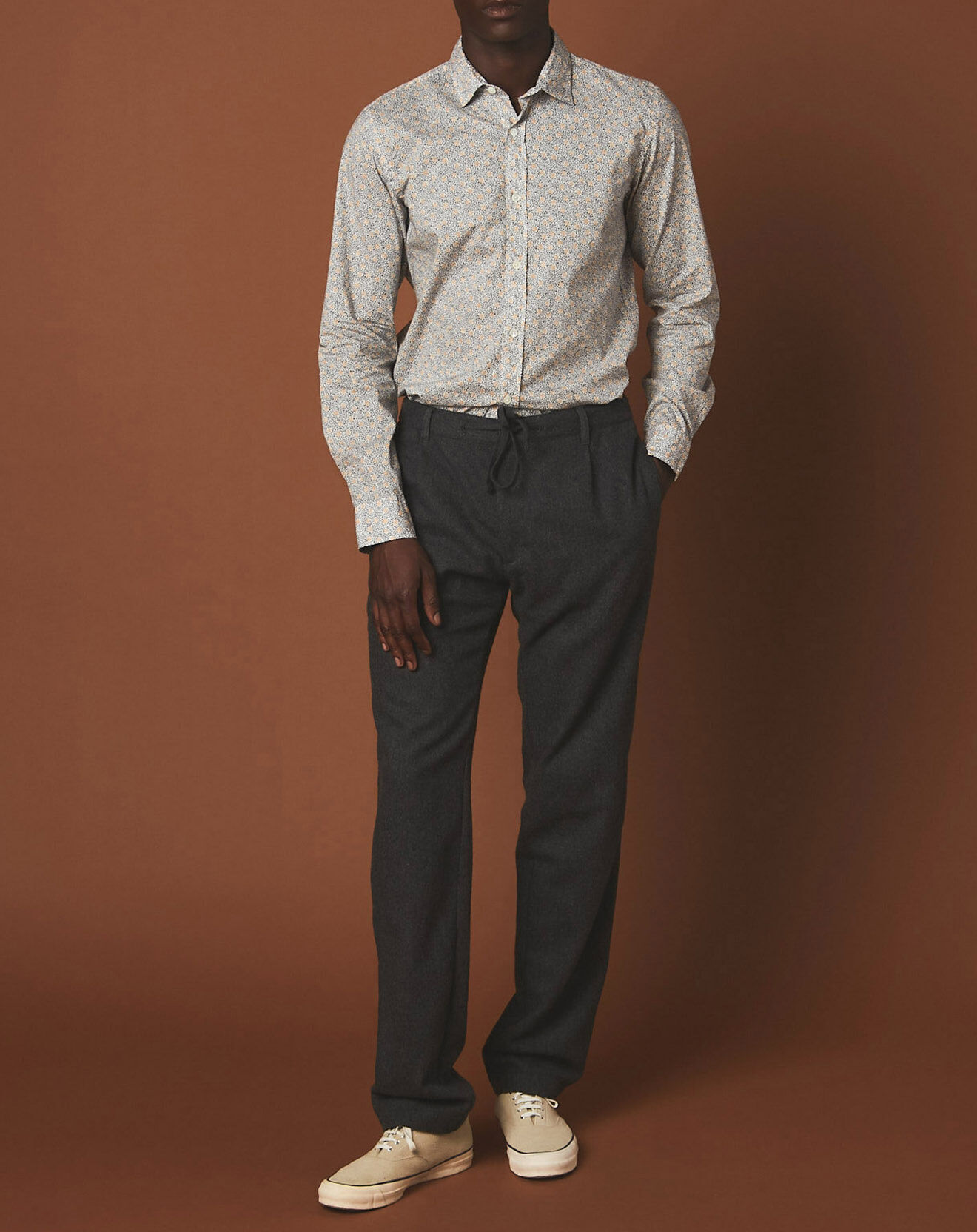 Hartford Chemise slim Sammy imprimée blanc/gold/navy