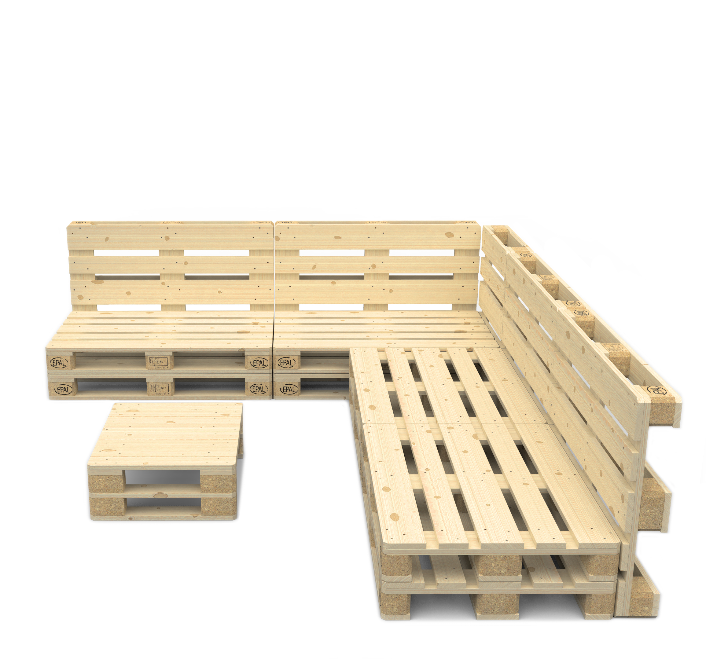 Palettenlounge BIASCA inkl. Tisch