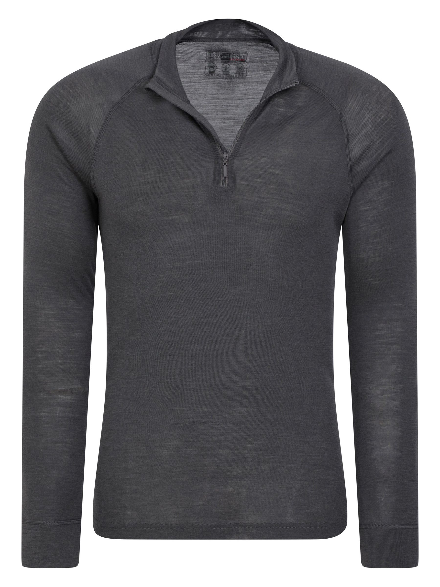 Mountain Warehouse - Thermische top met lange mouwen en korte rits Merino II voor heren