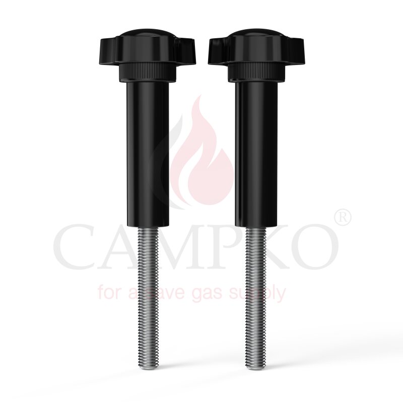 2 x Sterngriffschraube mit Distanzhülse für CAMPKO Gasflaschenhalter-Set (Schnellverschluss-Nachrüstung)