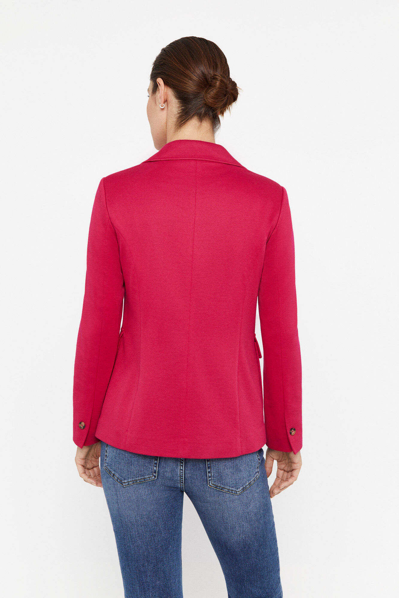 Blazer de malha piqué - Rosa
