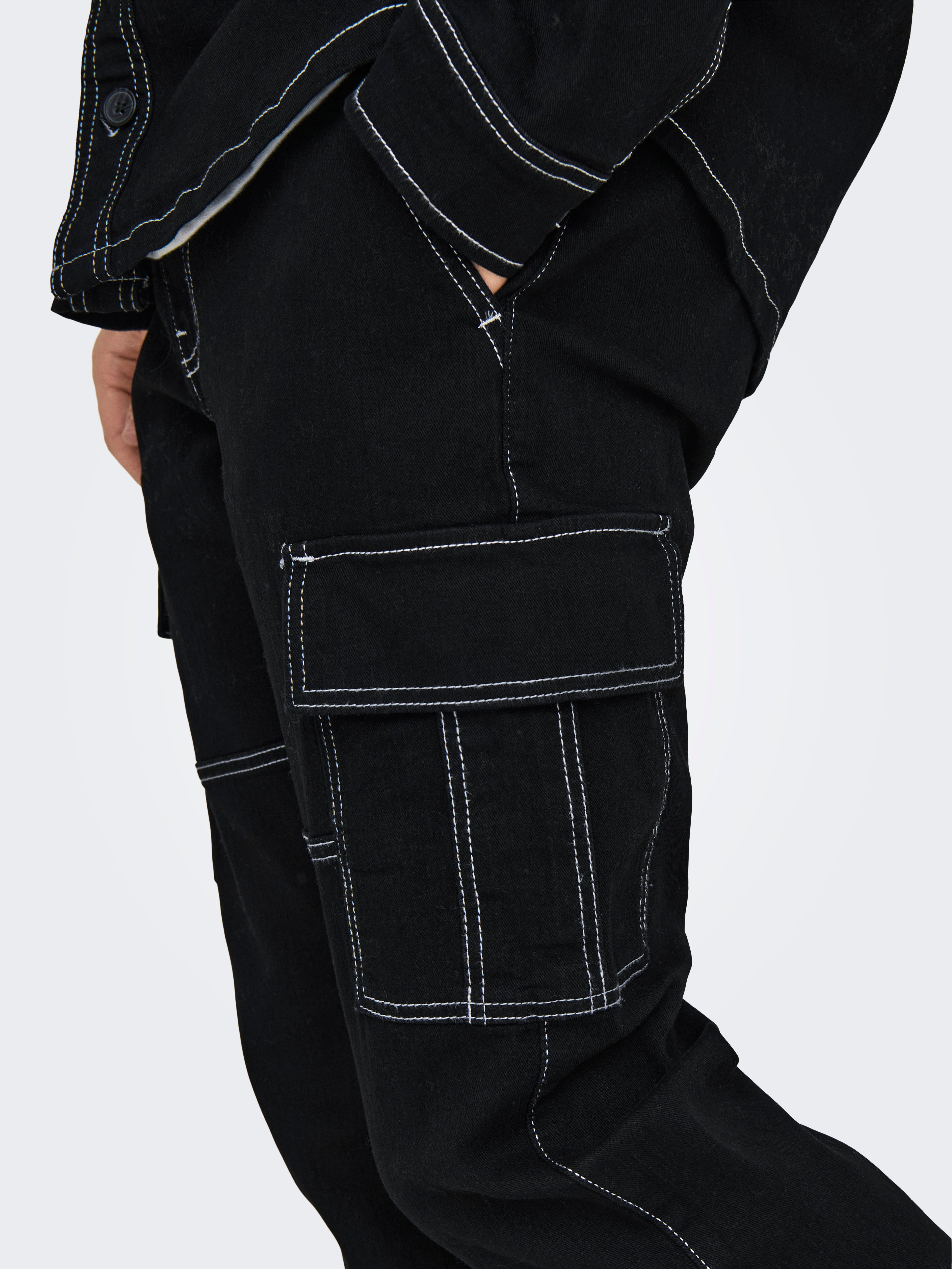 ONSEDGE Mittlere Taille Gerade geschnitten Jeans Black Denim