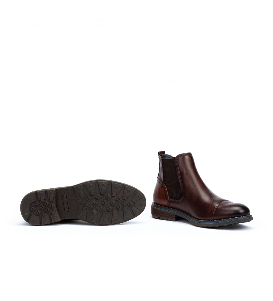 Botas de cano curto Pikolinos York M2M-8016 em couro marrom escuro