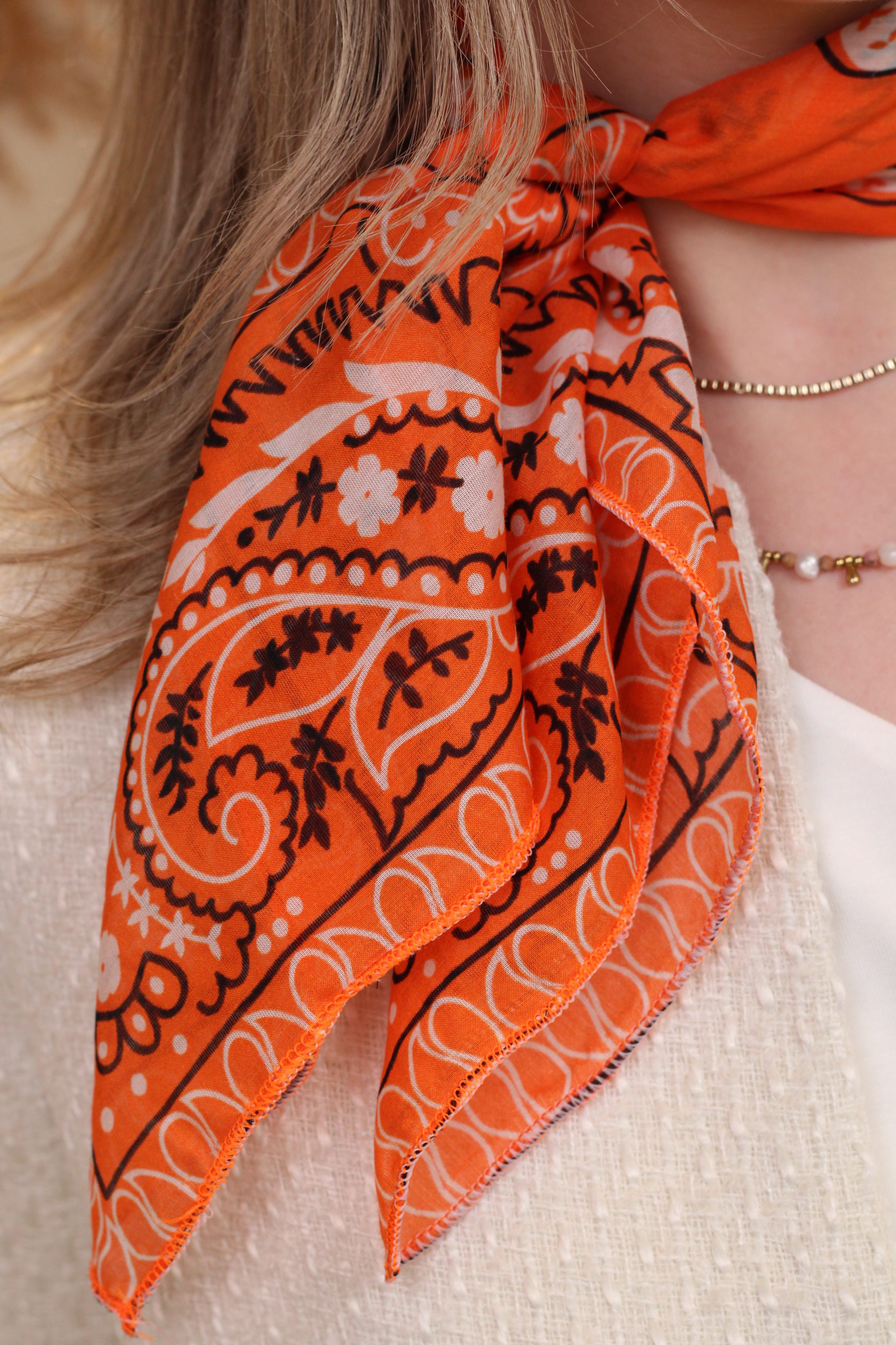 Amalia Sjaaltje - Oranje/Print