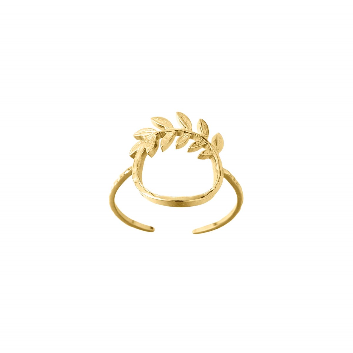 Bague Anneau feuille dorée or