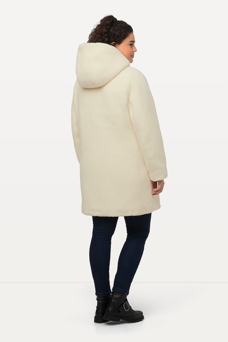 Teddy-Dufflecoat, Kapuze, Knebelknöpfe, kuschelweich