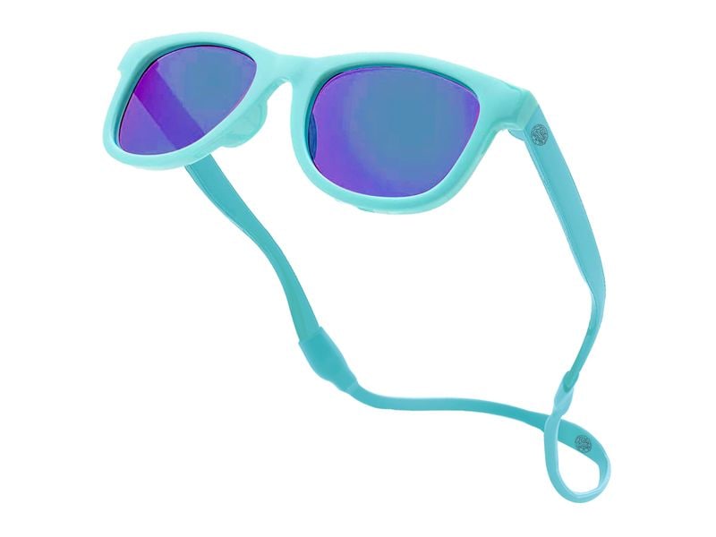 Baby Sunnies Baby-Sonnenbrille mit Band Hellblau Flexibel und polarisiert für 0-24 Monate
