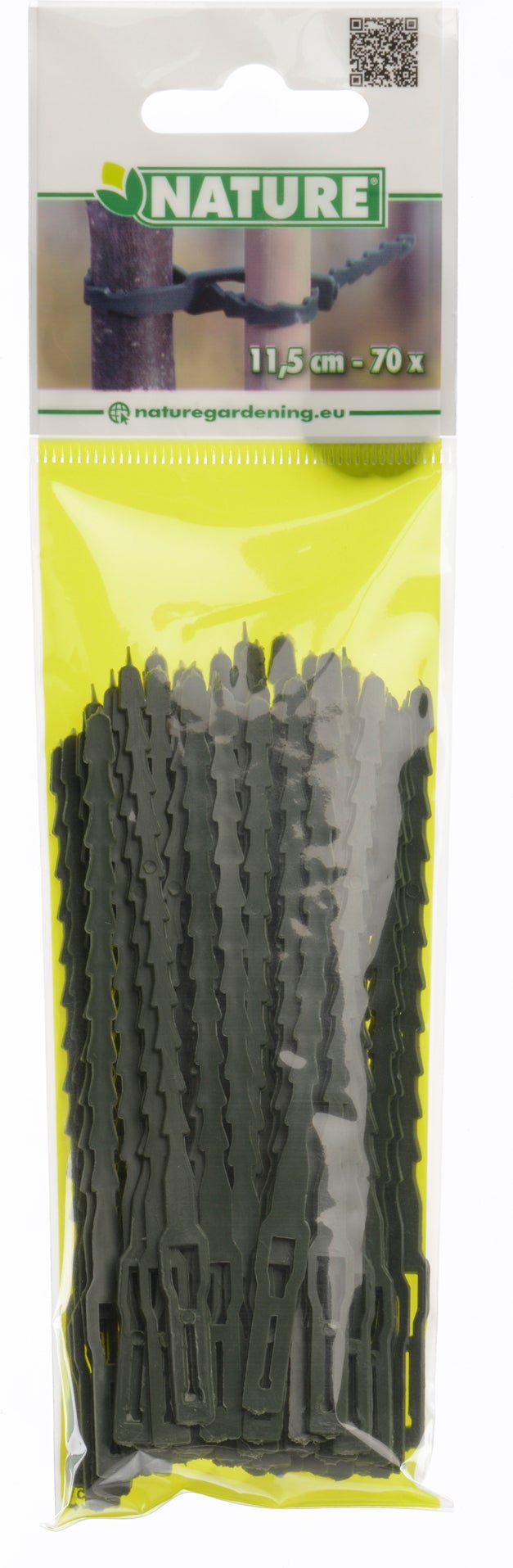 Nature Universele bindband met rattenstaartsluting11,5cm groen 70st