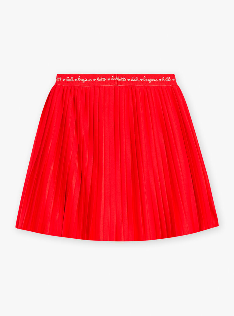 Jupe plisée en jersey rouge