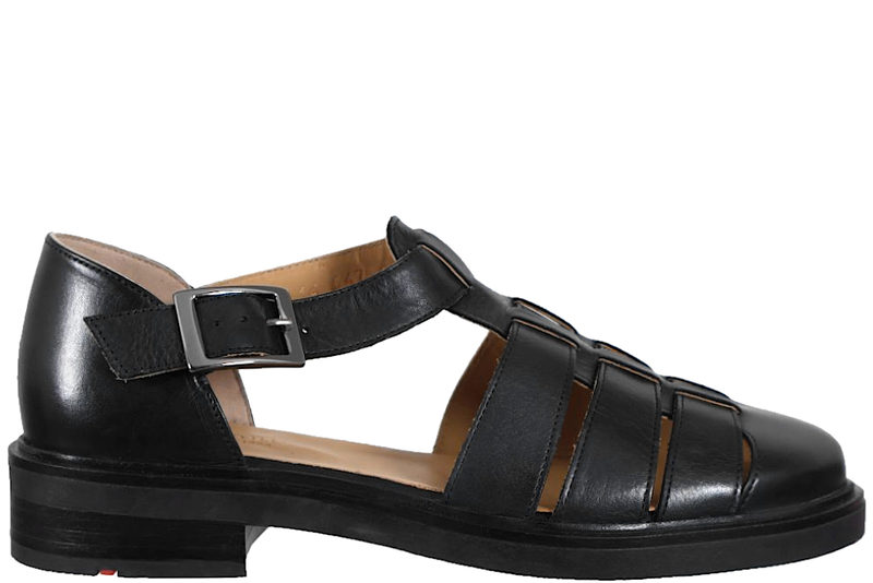 LLOYD LINA SLIPPER SANDAL I SORT GLAT SKIND